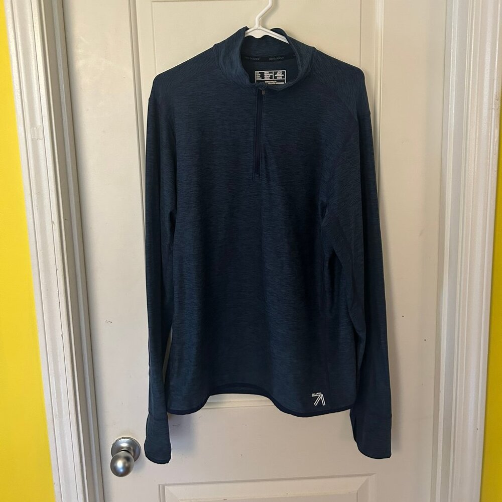 J Crew x New Balance N Transit Quarter Zip Pullover - Navy - Large